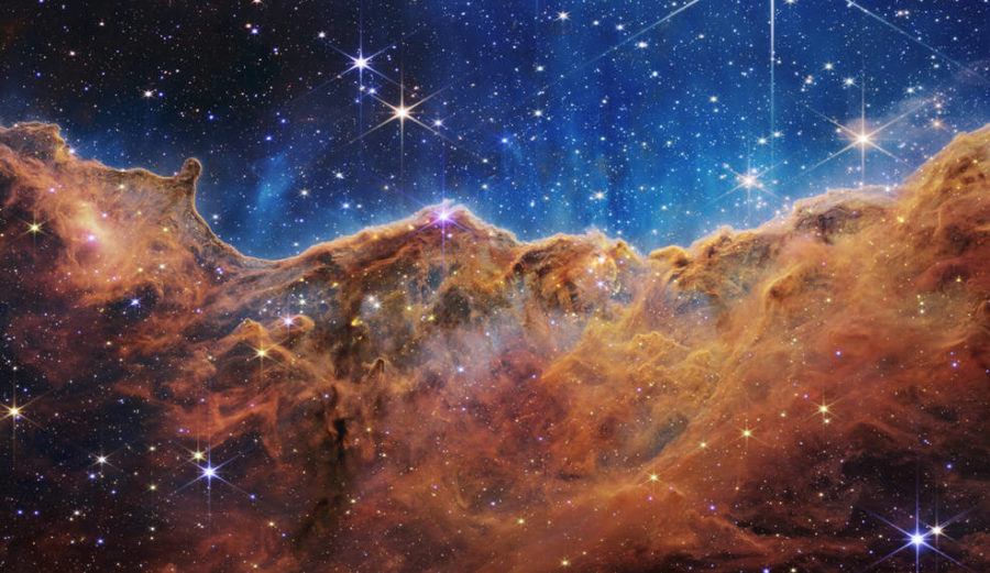 The Carina Nebula’s “Cosmic Cliffs,” photo courtesy of NASA